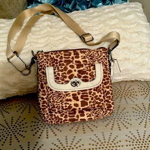 Coach Park Giraffe Print Turnlock Swingpack